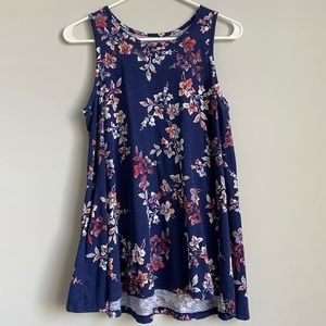 navy & pink floral Sonoma tank.